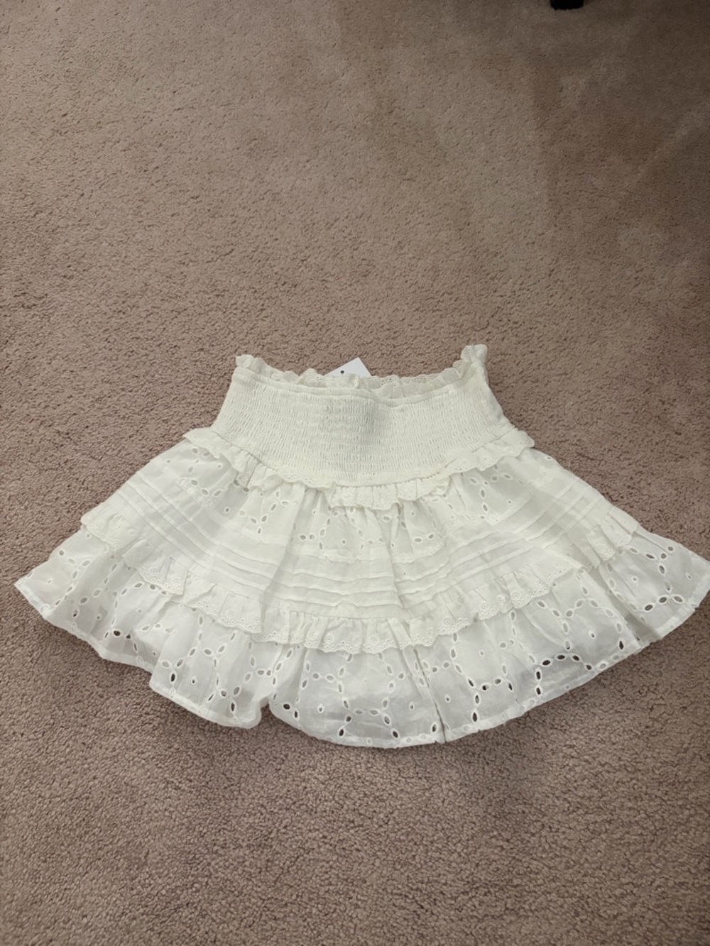 Katie J NYC White Eyelet Tiered Skirt